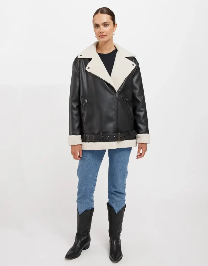Brunette The Label The Florence 2.0 Vegan Leather Jacket Black