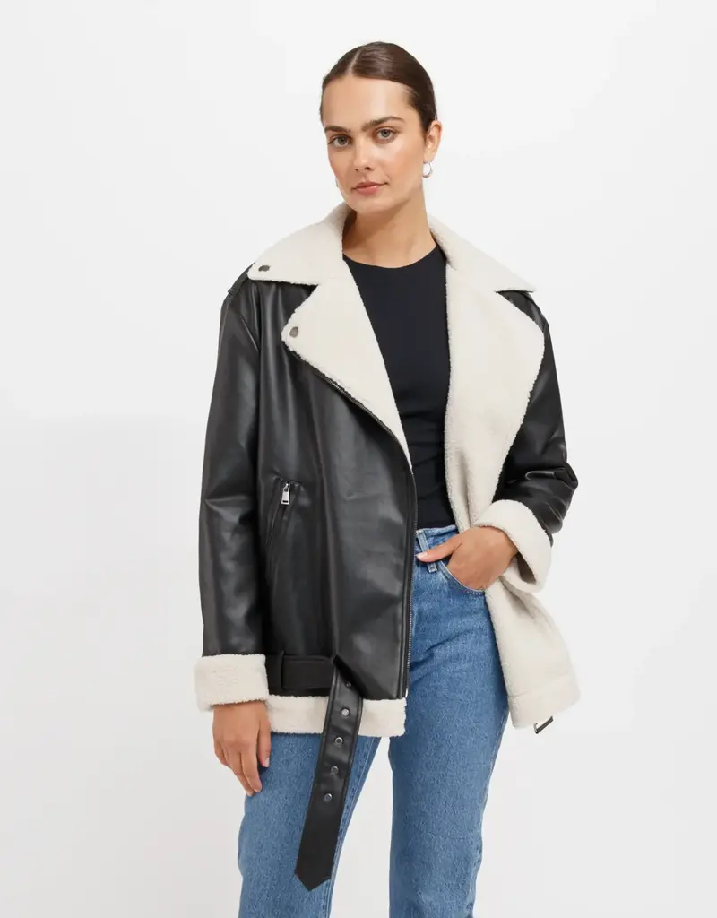 Brunette The Label The Florence 2.0 Vegan Leather Jacket Black
