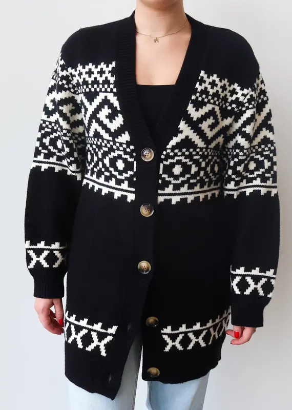 Brunette The Label Fair Isle Cardigan