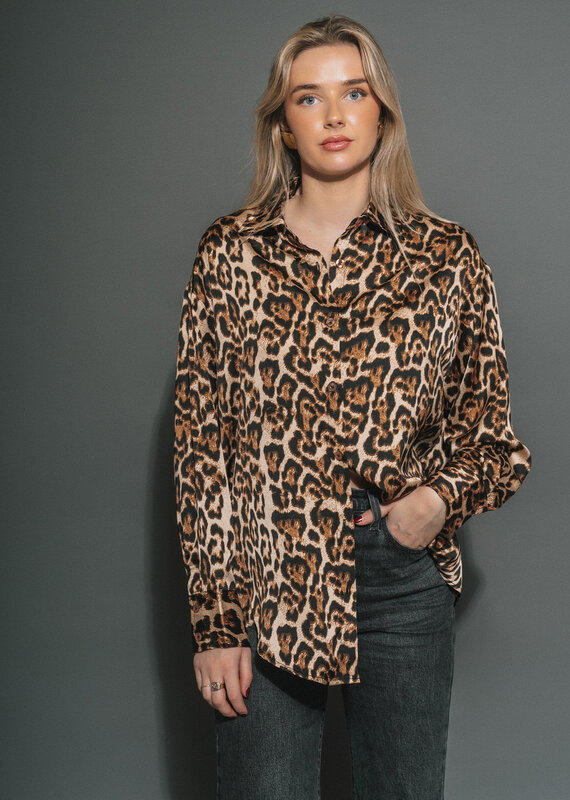 Brunette The Label BIANCA SATIN BUTTON UP SHIRT