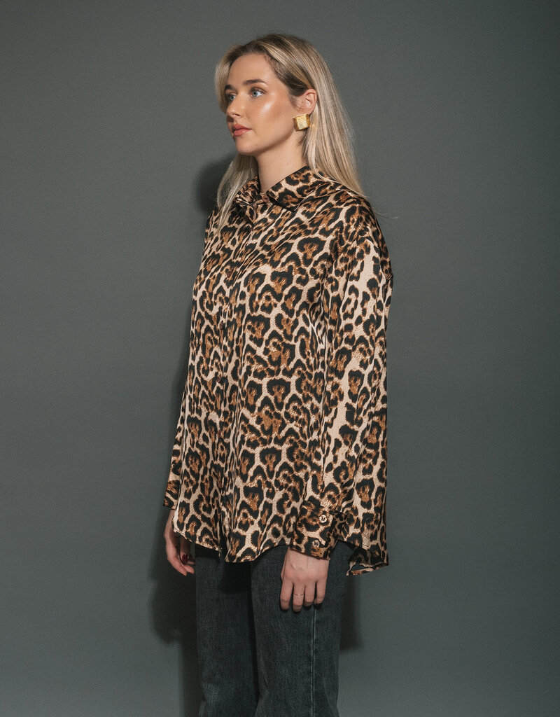 Brunette The Label BIANCA SATIN BUTTON UP SHIRT