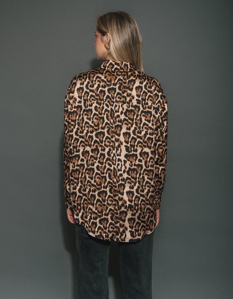 Brunette The Label BIANCA SATIN BUTTON UP SHIRT