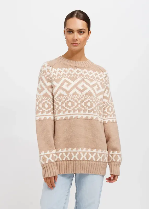 Brunette The Label Fair Isle Sweater - Fawn