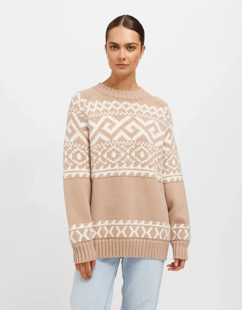 Brunette The Label Fair Isle Sweater - Fawn