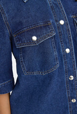 ONLY Belle Short Sleeve Denim Button Dress