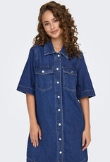 ONLY Belle Short Sleeve Denim Button Dress