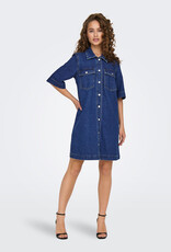 ONLY Belle Short Sleeve Denim Button Dress