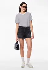 Pieces High Waist Black Denim Short