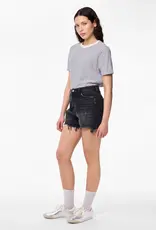 Pieces High Waist Black Denim Short