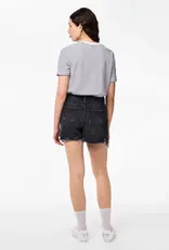Pieces High Waist Black Denim Short