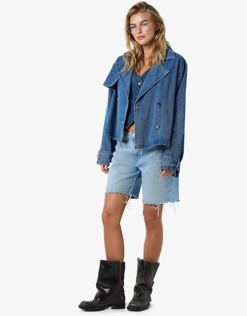 Noisy May Arizona Short Denim Trenchcoat