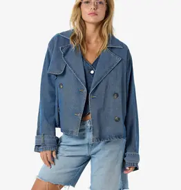Noisy May Arizona Short Denim Trenchcoat