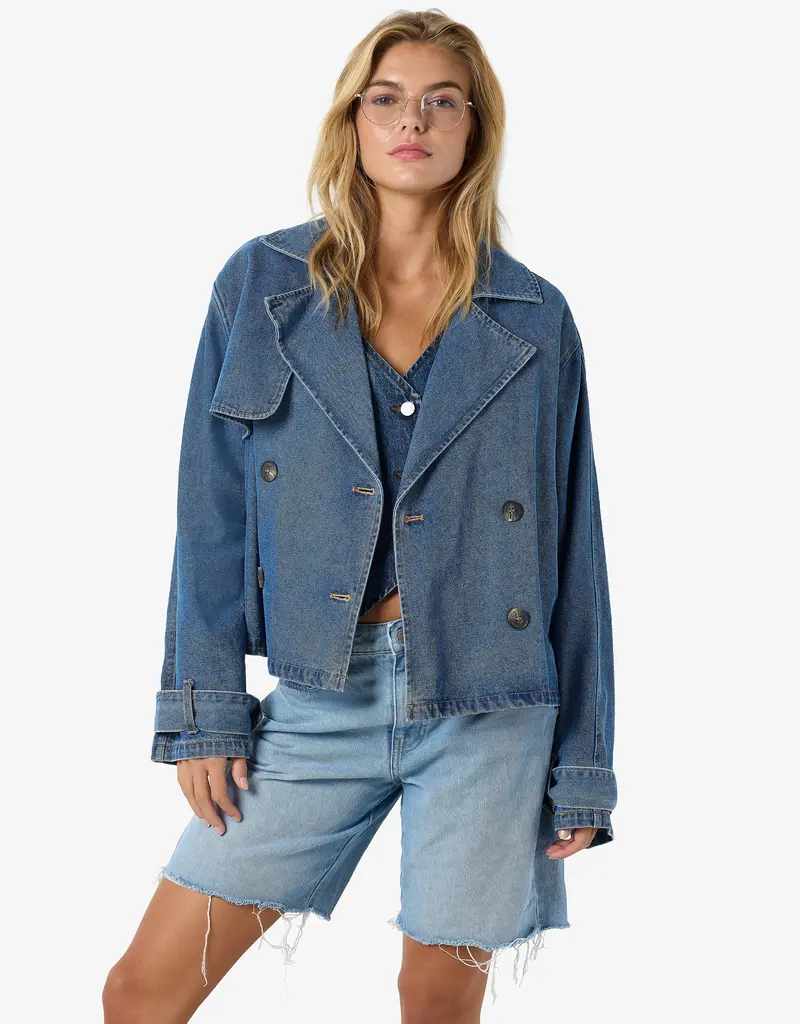 Noisy May Arizona Short Denim Trenchcoat