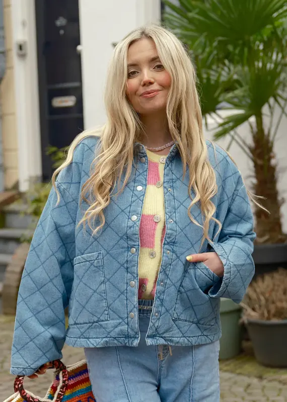 Noisy May Clara Quilted Denim Jacket
