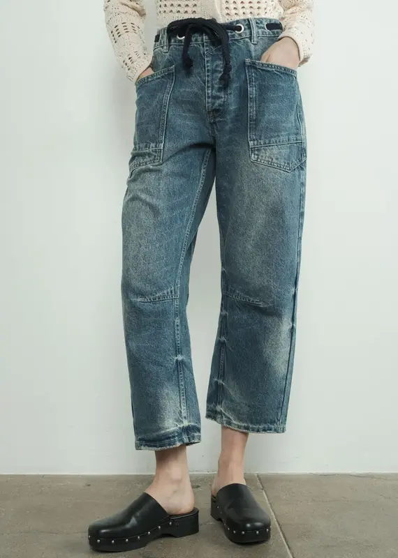 Aaron & Amber Eyelet Barrel Jeans
