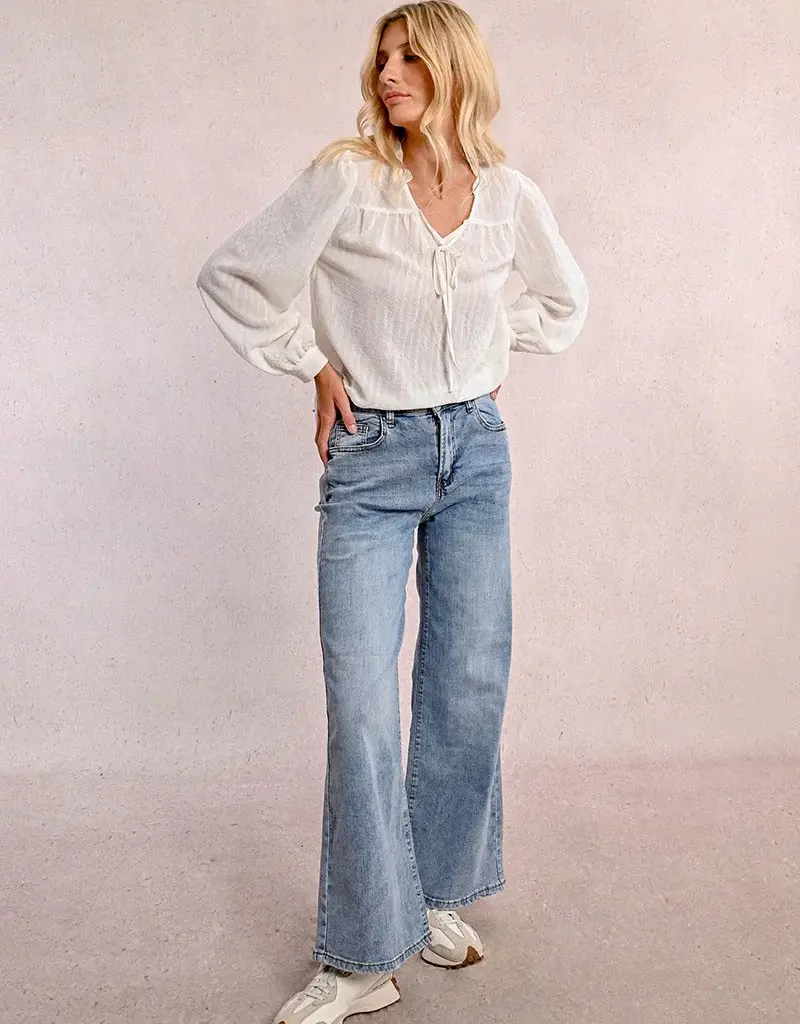 Molly Bracken Wide Leg Denim - Light Wash