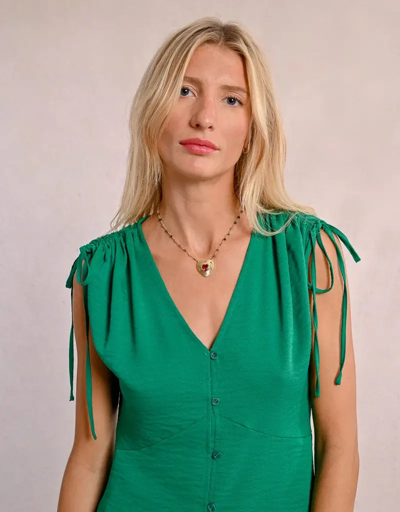 Molly Bracken Jade Flowy Mid-Length Dress