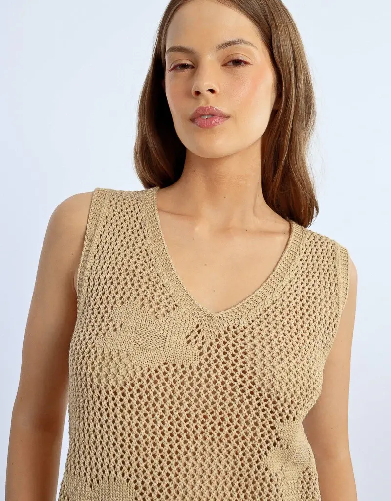 Molly Bracken Flower Crochet Tank