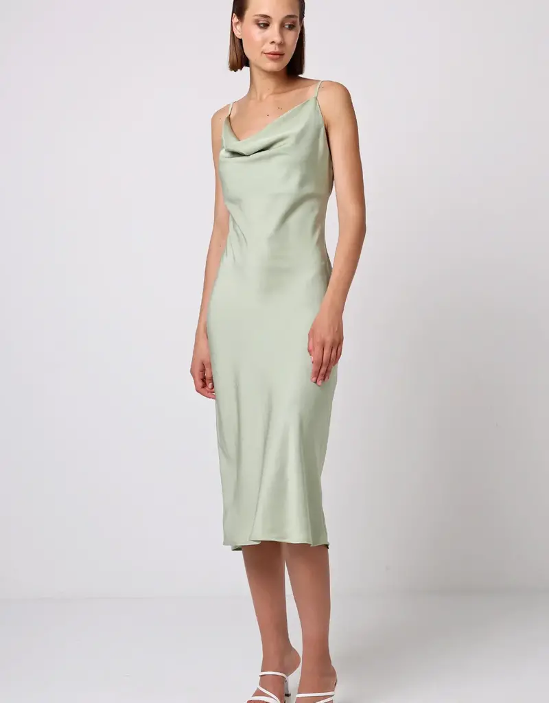 ANGELEYE Satin Cowl Neck Dress