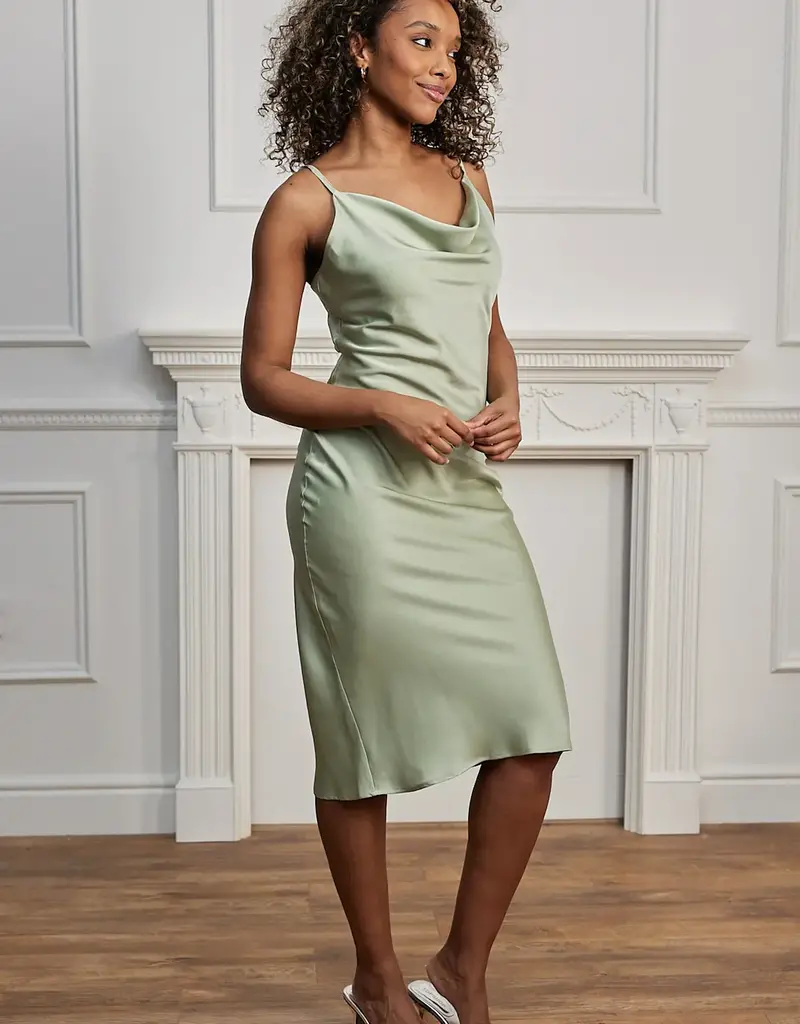ANGELEYE Satin Cowl Neck Dress