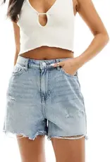 Pieces Summer High Waist Light Blue Denim Short