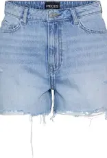 Pieces Summer High Waist Light Blue Denim Short