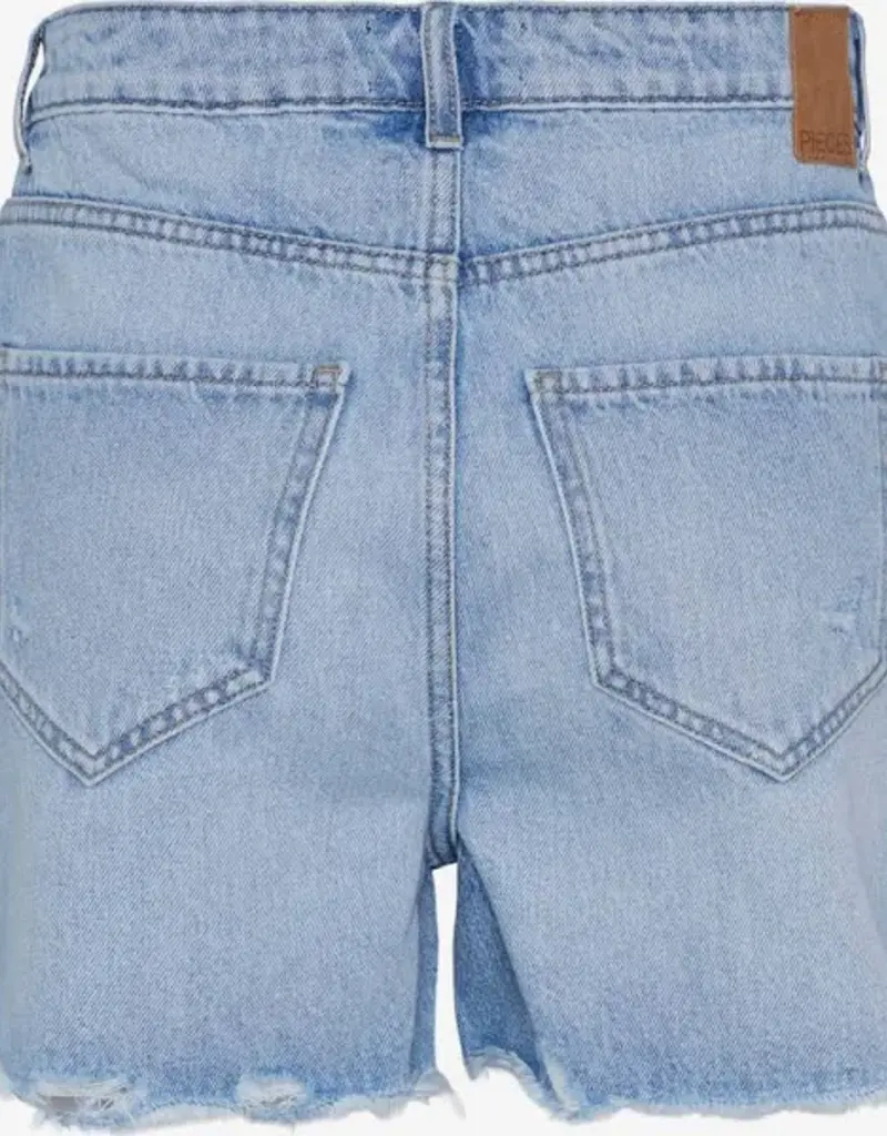 Pieces Summer High Waist Light Blue Denim Short