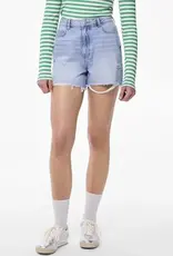 Pieces Summer High Waist Light Blue Denim Short