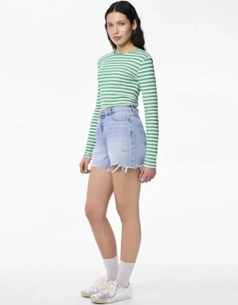 Pieces Summer High Waist Light Blue Denim Short