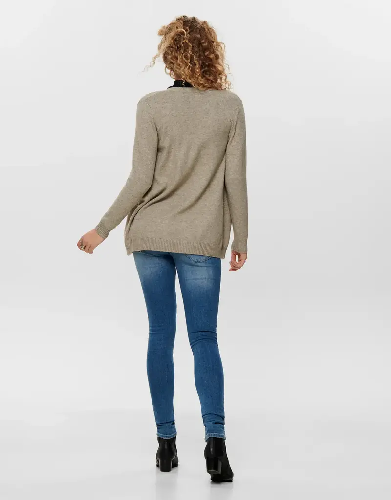 ONLY Lesly Long Sleeve Open Cardigan - Beige