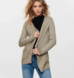 ONLY Lesly Long Sleeve Open Cardigan - Beige