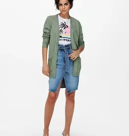 ONLY Lesly Long Sleeve Open Cardigan - Basil