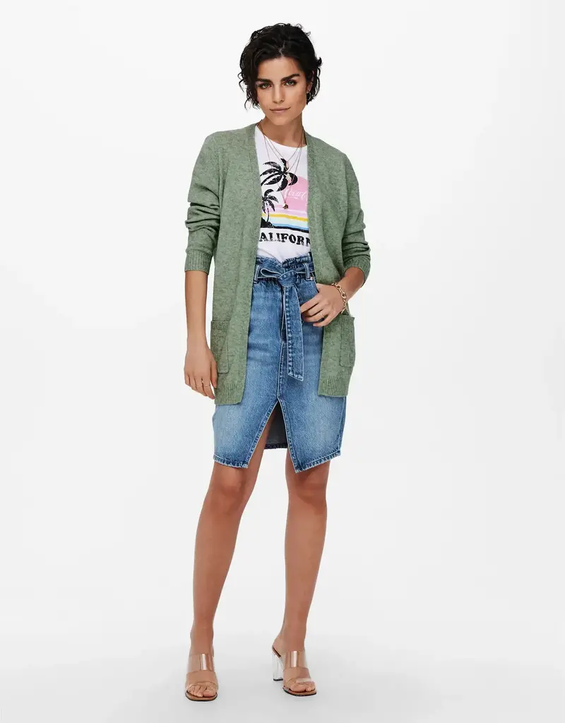 ONLY Lesly Long Sleeve Open Cardigan - Basil