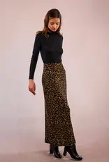 Molly Bracken Leopard Print Midi Skirt