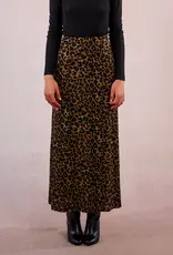 Molly Bracken Leopard Print Midi Skirt