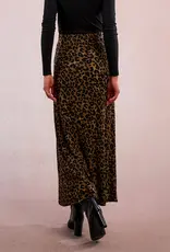 Molly Bracken Leopard Print Midi Skirt