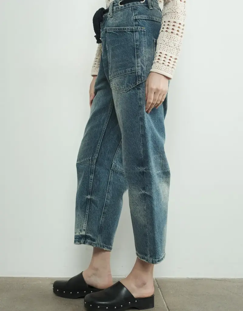 Aaron & Amber Eyelet Barrel Jeans