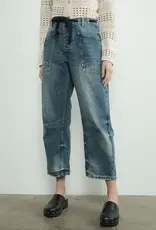 Aaron & Amber Eyelet Barrel Jeans