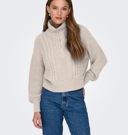 ONLY Doritta Long Sleeve Cable Zip Sweater