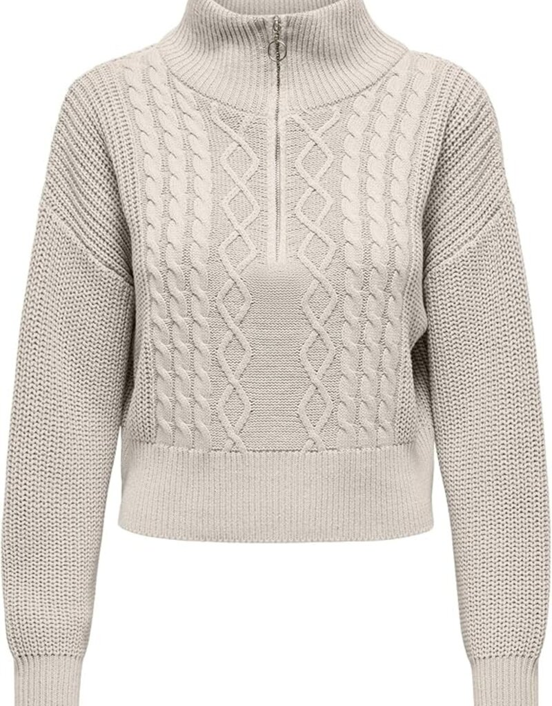 ONLY Doritta Long Sleeve Cable Zip Sweater