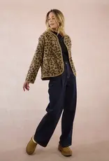 Molly Bracken Leopard Sherpa Button Jacket