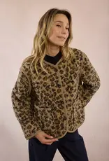 Molly Bracken Leopard Sherpa Button Jacket