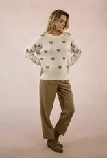 Molly Bracken Glitter Heart Knit Sweater