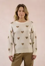Molly Bracken Glitter Heart Knit Sweater