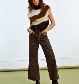 Molly Bracken Wide Leg Leopard Print Jeans