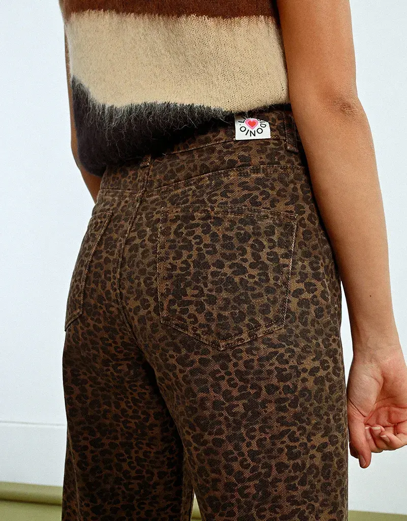 Molly Bracken Wide Leg Leopard Print Jeans