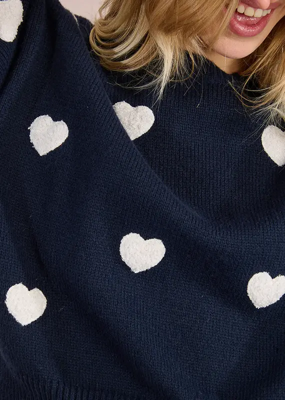 Molly Bracken Navy Heart Sweater