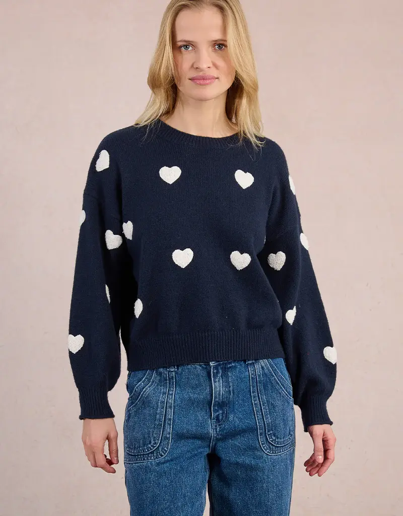 Molly Bracken Navy Heart Sweater