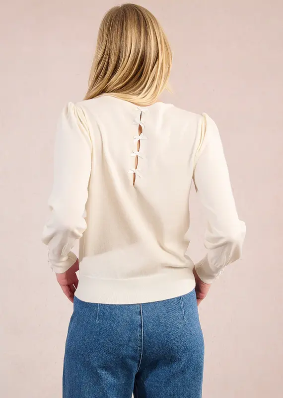 Molly Bracken Satin Bow Knit Sweater