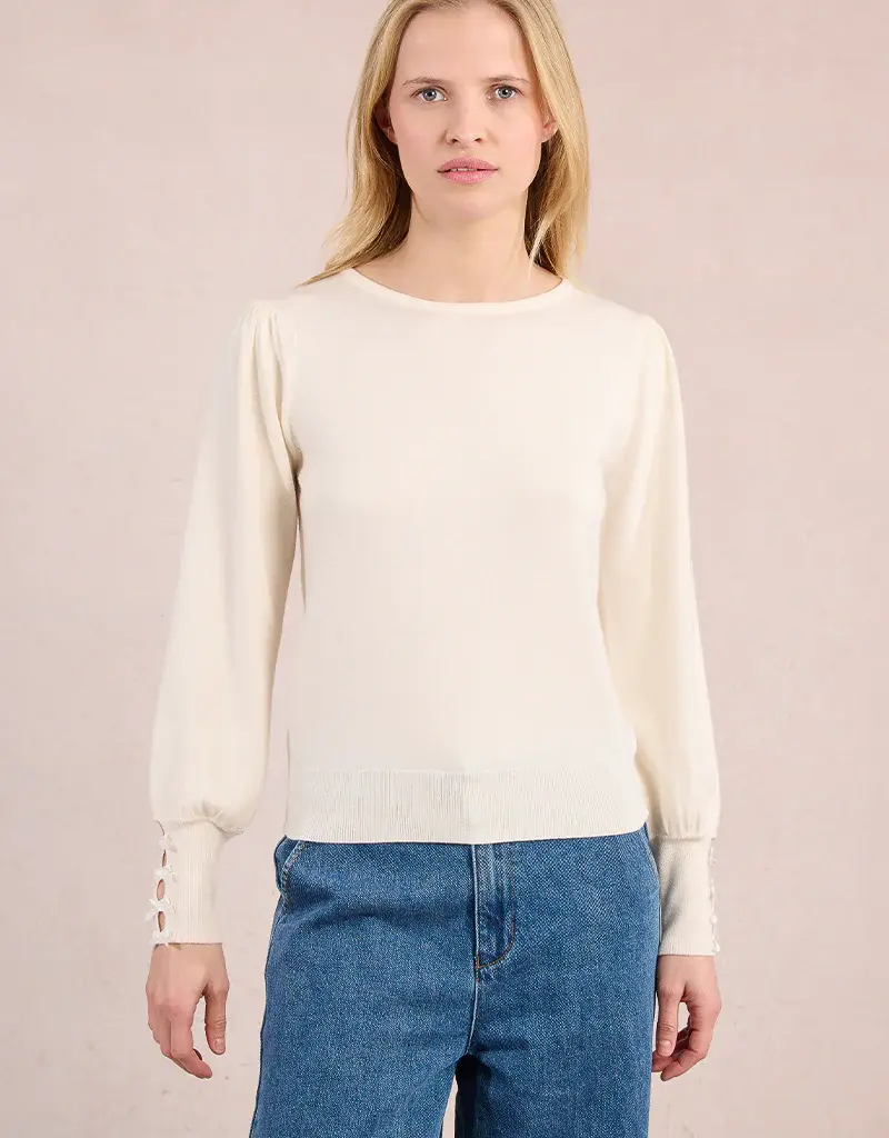 Molly Bracken Satin Bow Knit Sweater